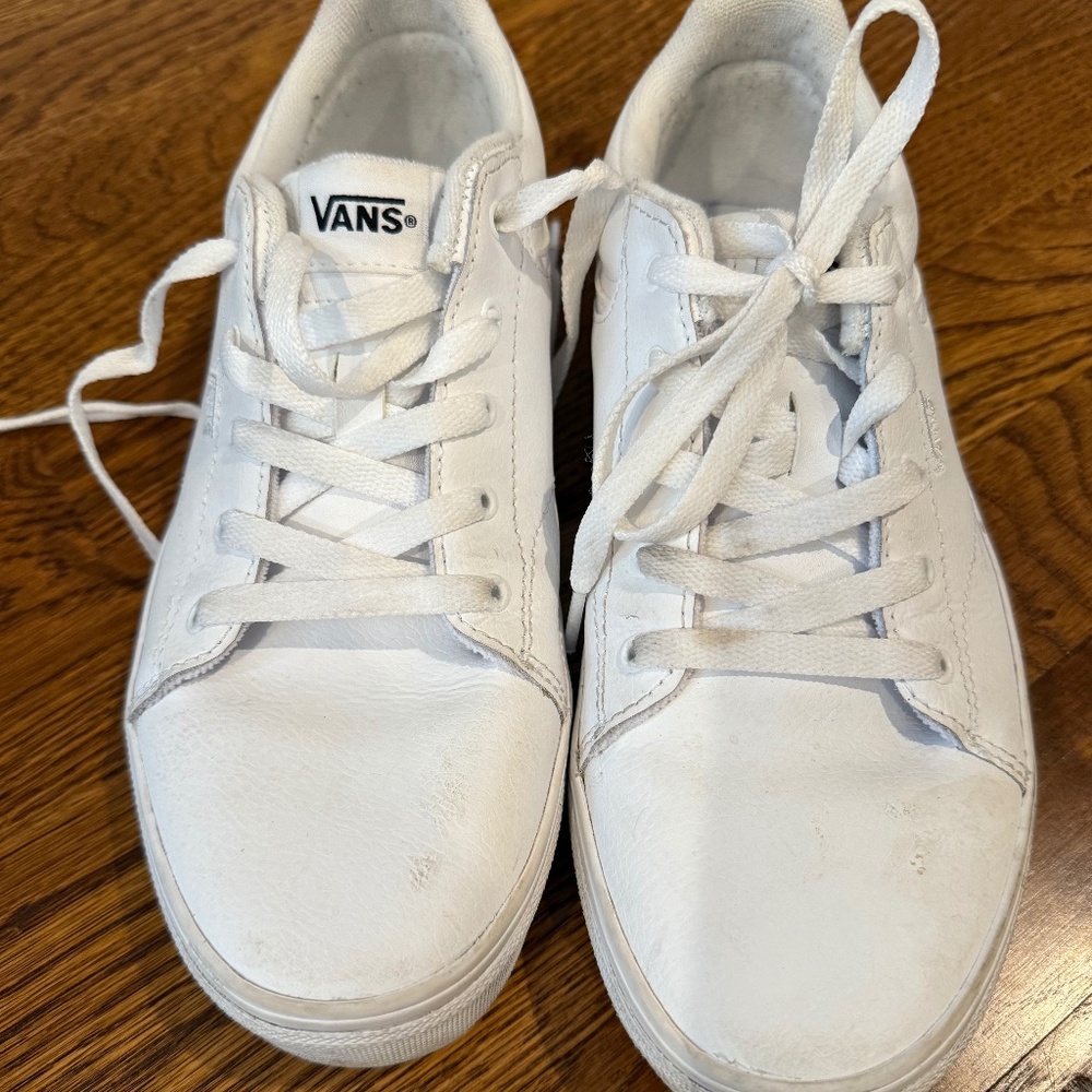 Vans white leather sneakers